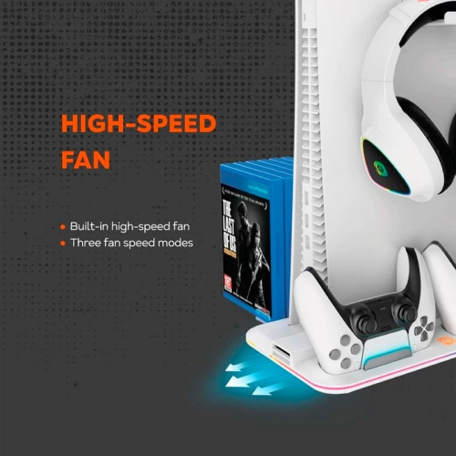 Подставка для охлаждения Canyon CS-5 RGB PS5 Charge (CND-CSPS5W) White - фото 2