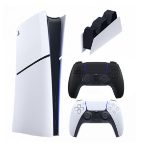 Набір Консоль Sony PlayStation 5 Slim Digital Edition 1TB White + Геймпад Бездротовий DualSense Midnight Black + Зарядний Пристрій Дротовий DualSense