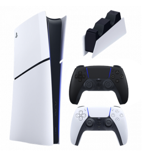 Набір Консоль Sony PlayStation 5 Slim Digital Edition 1TB White + Геймпад Бездротовий DualSense Midnight Black + Зарядний Пристрій Дротовий DualSense - фото 1